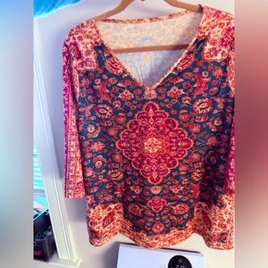 Floral V-Neck Women's Top